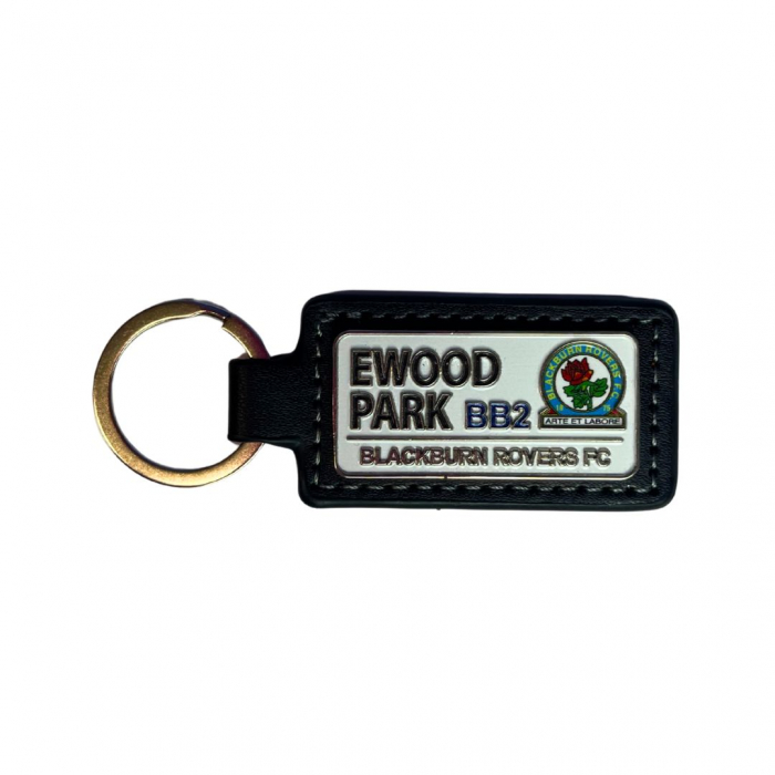 Blackburn Rovers Leather Street Sign Keyring