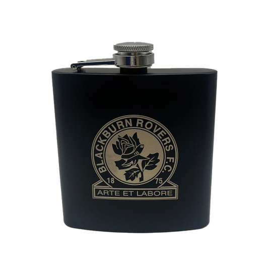Rovers Black Metal Hip Flask