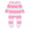 Pink/White Hooped Sleepsuit