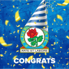 Blackburn Rovers Party Hat Congrats Card