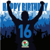 Blackburn Rovers 16 Celebration Birthday Card