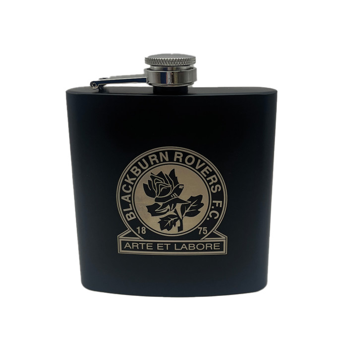Rovers Black Metal Hip Flask
