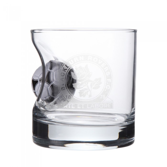 Rovers Embedded Football Whisky Glass