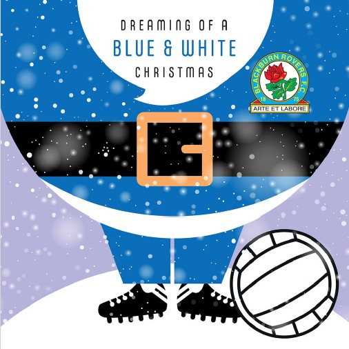 Blackburn Rovers B&W Santa Card
