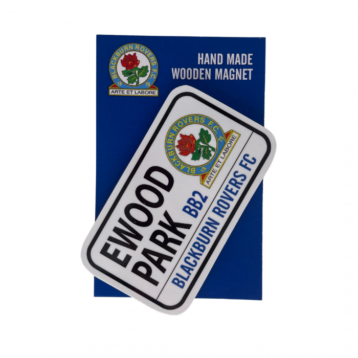 Blackburn Rovers Street Sign Wooden Magnet