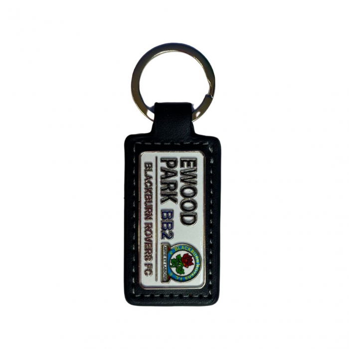 Blackburn Rovers Leather Street Sign Keyring