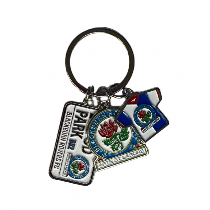 Blackburn Rovers 3 Charm Keyring