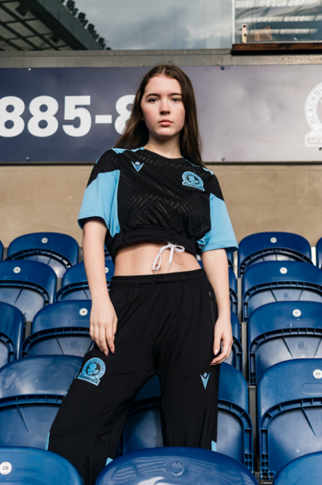 Black and Blue Crop Top and Trousers - Both Medium