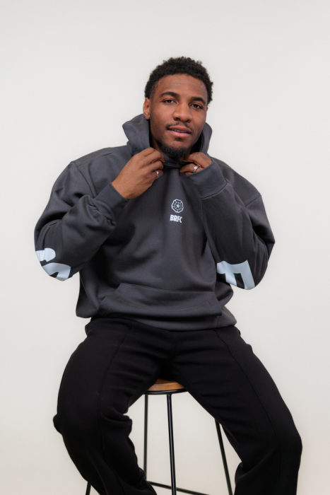 Neutral Edit Typographic Hoodie - Coal